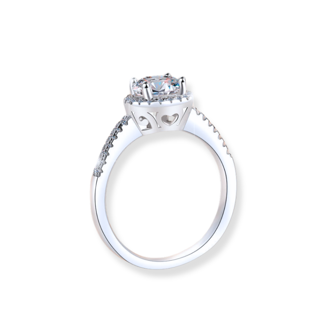Grace ring, Round cut, White, Sterling Silver