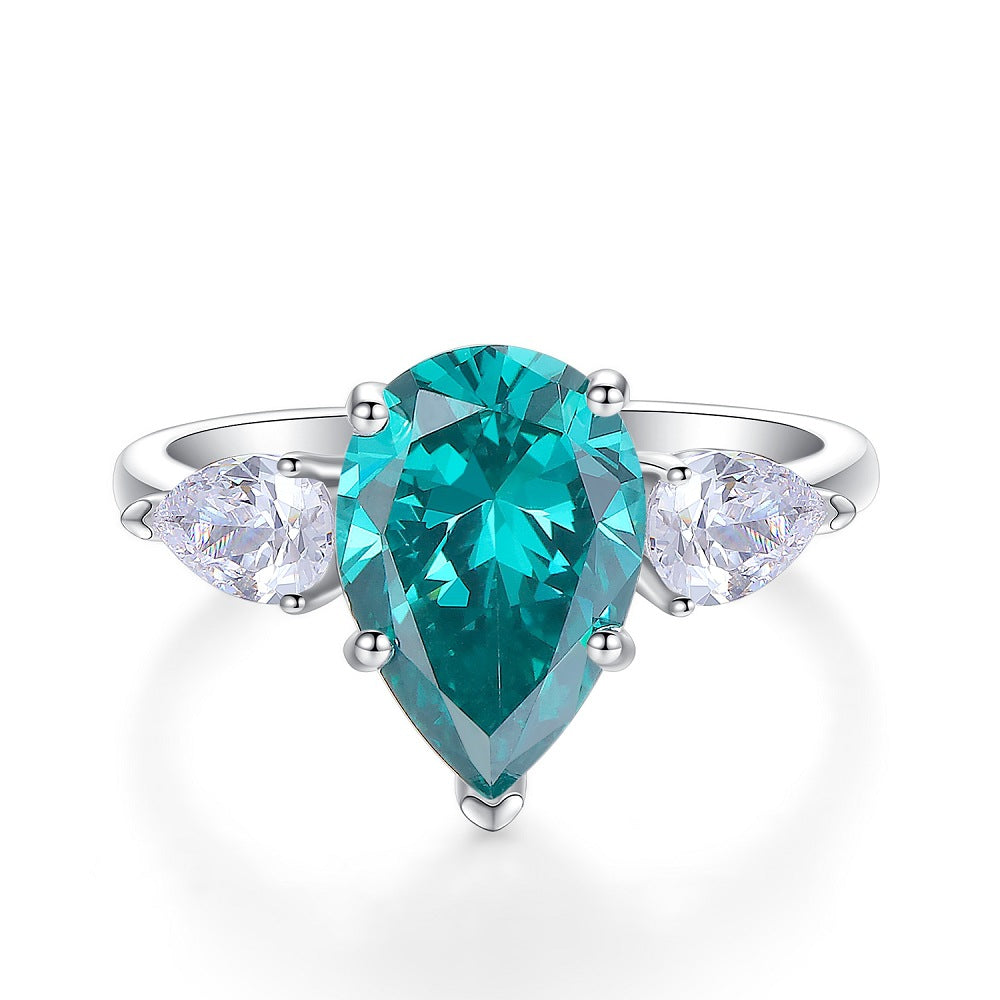 Valerie ring, Teardrop cut, 925 Sterling Silver