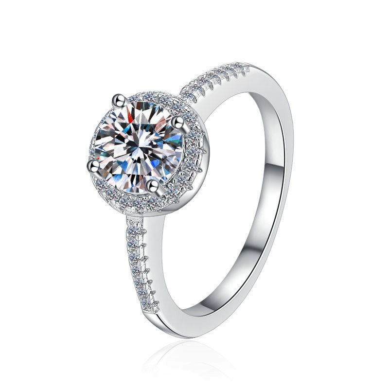 Grace ring, Round cut, White, Sterling Silver